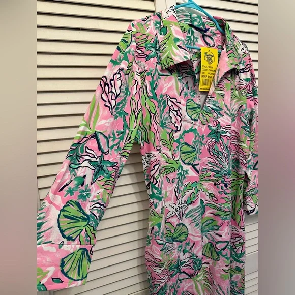 NWT Resort Wear Banana Boat UPF 50+ Long Sleeve Polo Dress Size XXL